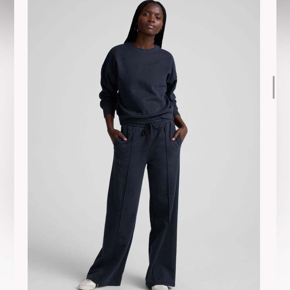 Beyond Yoga LuxeFleece Crewneck Sweatshirt & Wide Leg Pant Set